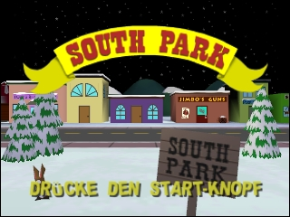 South Park title screen for Nintendo 64